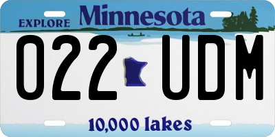 MN license plate 022UDM