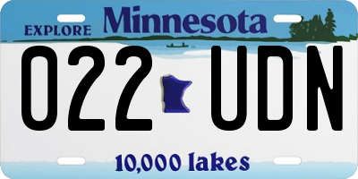 MN license plate 022UDN