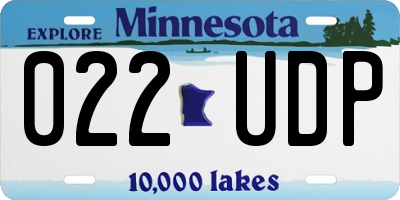 MN license plate 022UDP