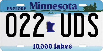 MN license plate 022UDS