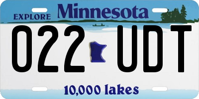 MN license plate 022UDT