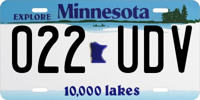 MN license plate 022UDV