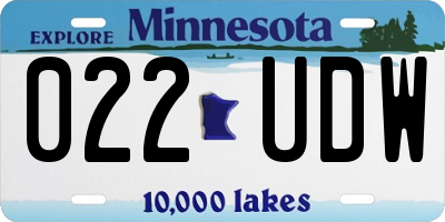 MN license plate 022UDW