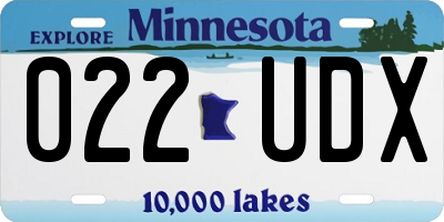 MN license plate 022UDX