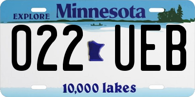 MN license plate 022UEB