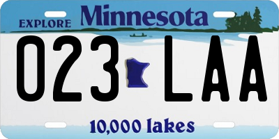 MN license plate 023LAA