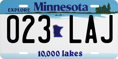 MN license plate 023LAJ