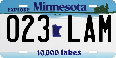 MN license plate 023LAM