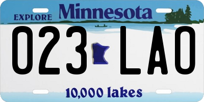 MN license plate 023LAO