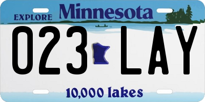 MN license plate 023LAY