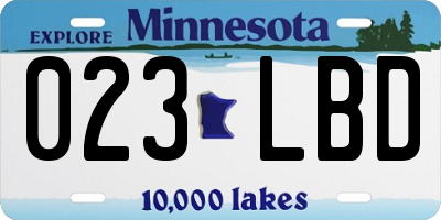 MN license plate 023LBD