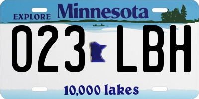 MN license plate 023LBH