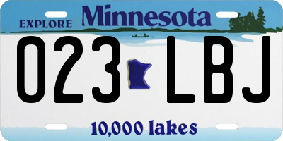 MN license plate 023LBJ