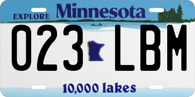 MN license plate 023LBM