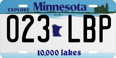 MN license plate 023LBP