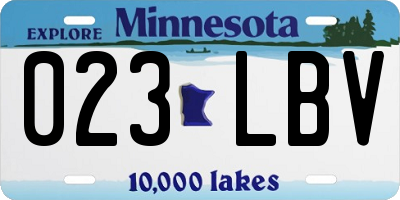 MN license plate 023LBV