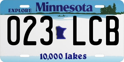 MN license plate 023LCB