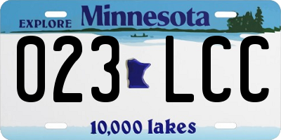 MN license plate 023LCC
