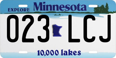 MN license plate 023LCJ