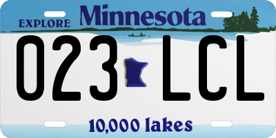 MN license plate 023LCL