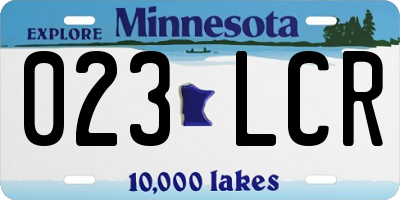 MN license plate 023LCR