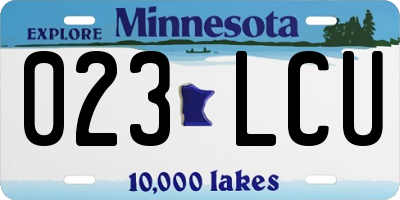 MN license plate 023LCU