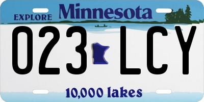 MN license plate 023LCY