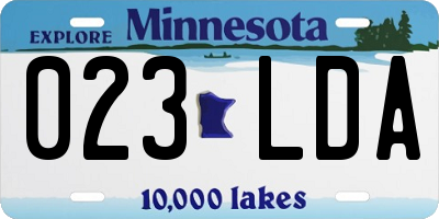MN license plate 023LDA