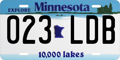 MN license plate 023LDB