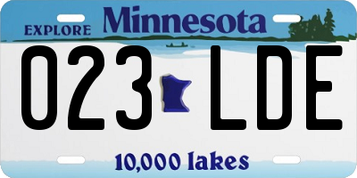 MN license plate 023LDE