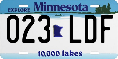 MN license plate 023LDF