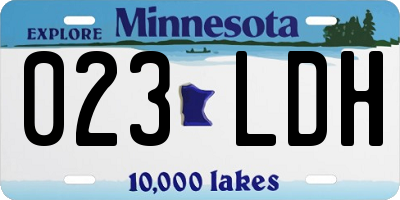 MN license plate 023LDH