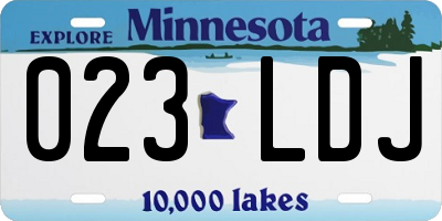 MN license plate 023LDJ