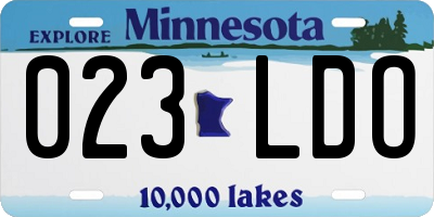 MN license plate 023LDO