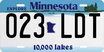 MN license plate 023LDT
