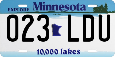 MN license plate 023LDU