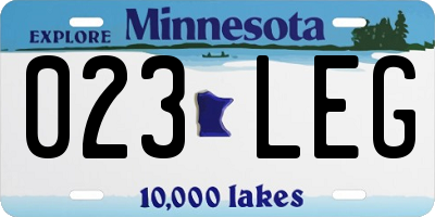 MN license plate 023LEG