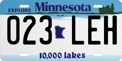 MN license plate 023LEH