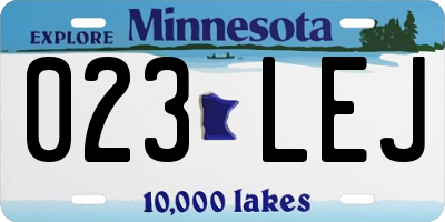 MN license plate 023LEJ