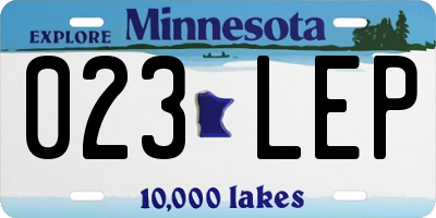 MN license plate 023LEP
