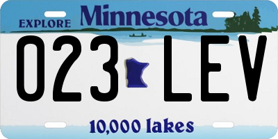 MN license plate 023LEV