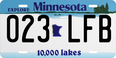 MN license plate 023LFB