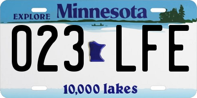 MN license plate 023LFE