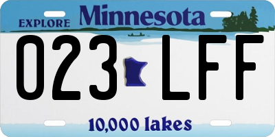 MN license plate 023LFF
