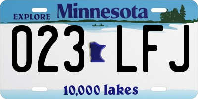 MN license plate 023LFJ