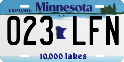 MN license plate 023LFN