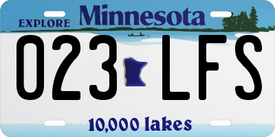 MN license plate 023LFS