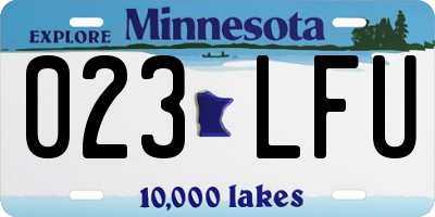 MN license plate 023LFU