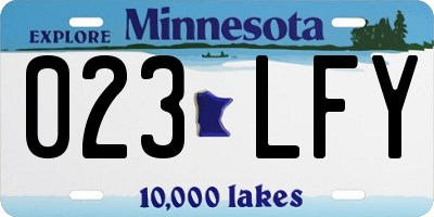MN license plate 023LFY