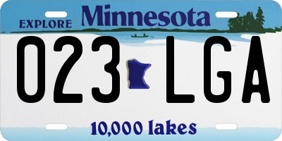 MN license plate 023LGA